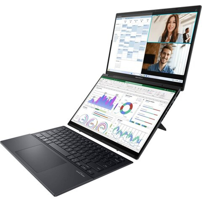Ноутбук ASUS Zenbook Duo UX8406CA-QL221W, Core Ultra 7 255H, 16GB, 1TB SDD, Intel Arc Graphics, 14"FHD (1920x1200) OLED 16:10, Win11 Home, Inkwell Gray