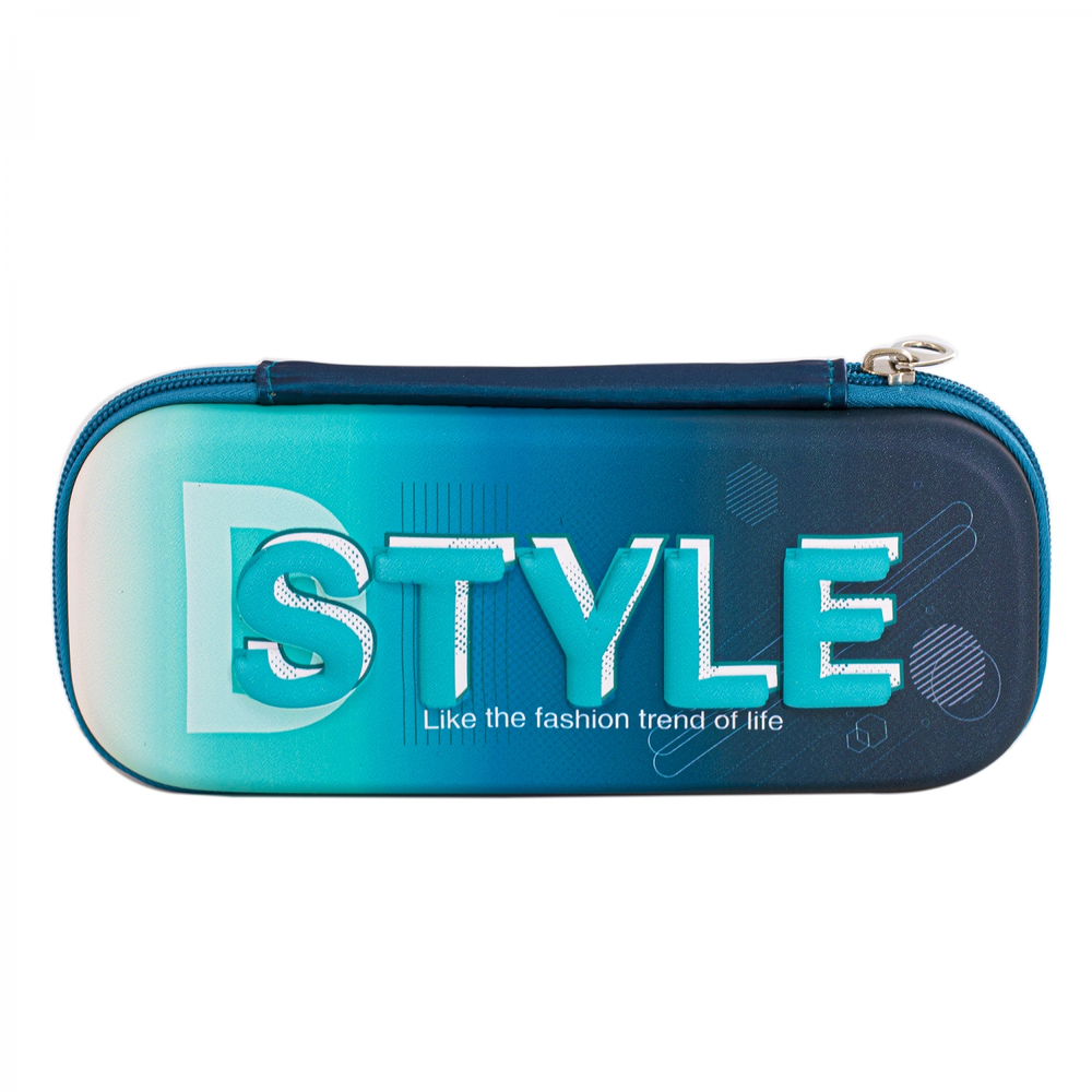 Пенал - косметичка Alingar, EVA, молния, 1 откидная планка, карман сетка, объемный рисунок, 80 х 210 мм, "STYLE", микс (бирюзовый, оранж, синий)