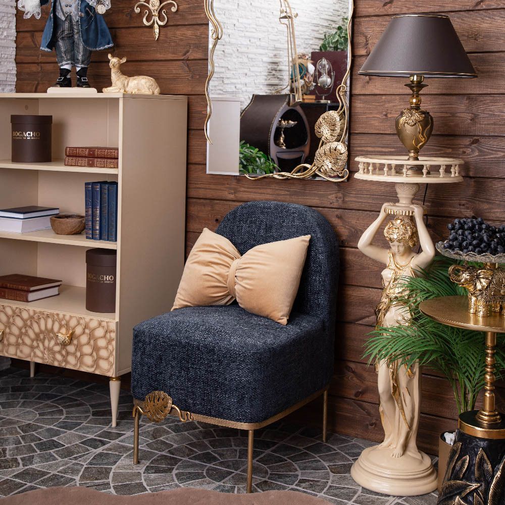 Кресло Monstera Deliciosa (Монстера) Темно-синий Амбер