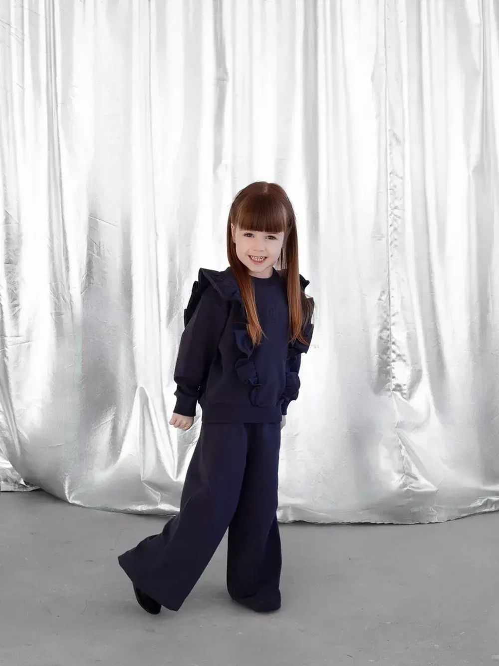 Костюм для девочки с брюками-палаццо на осень