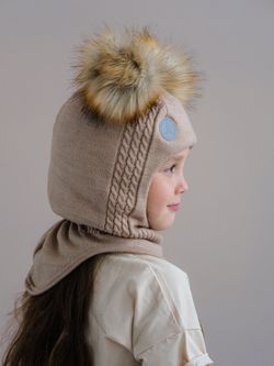 Шлем зимний вязаный (Сандал) ЗУМ-ЗУМ