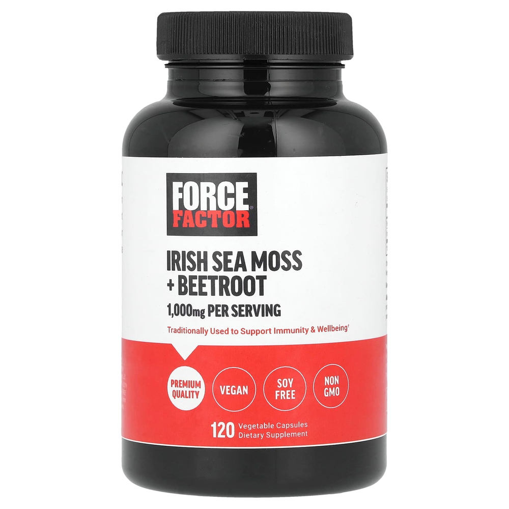 Force Factor, Ирландский морской мох + свекла, 120 растительных капсул