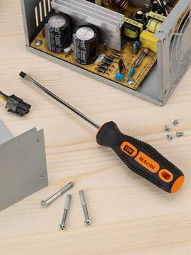 Отвертка шлицевая двухкомпонентная, CR-V тип SL4.0x100, серия "Алмаз" TDM