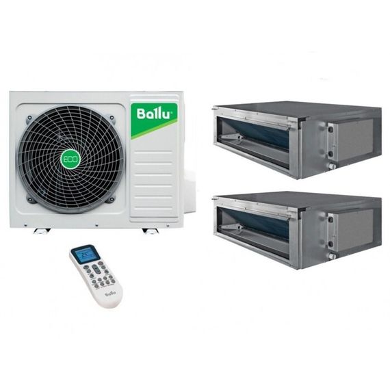 Мульти сплит система Ballu канального типа на 2 комнаты (20+20 кв.м) BADI-FM FREE MATCH