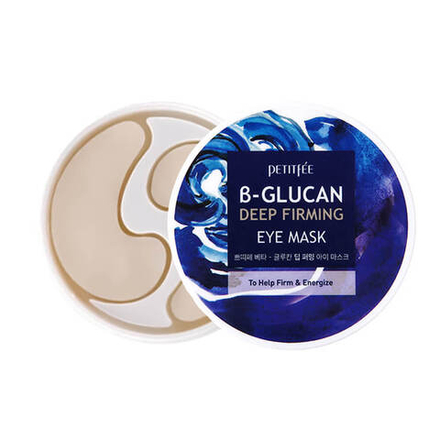 Укрепляющие тканевые патчи для глаз с бета-глюканом Petitfee B-Glucan Deep Firming Eye Mask 60 штук (30 пар).