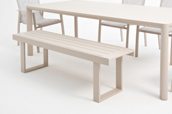 Столовая группа из алюминия GONZO со скамьей бежевая  Joygarden