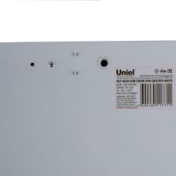 ULP-6060 60W-5000К IP40 GRILYATO WHITE Светильник светодиодный потолочный встраиваемый. Белый свет 5000K. 6900Лм. 588x588x40мм. Корпус белый. В комплекте с и-п. ТМ Uniel.