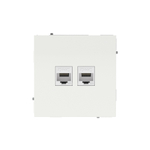 Компьютерная розетка RJ-45 без шторки, кат.6А двойная, KANT, белая магнолия