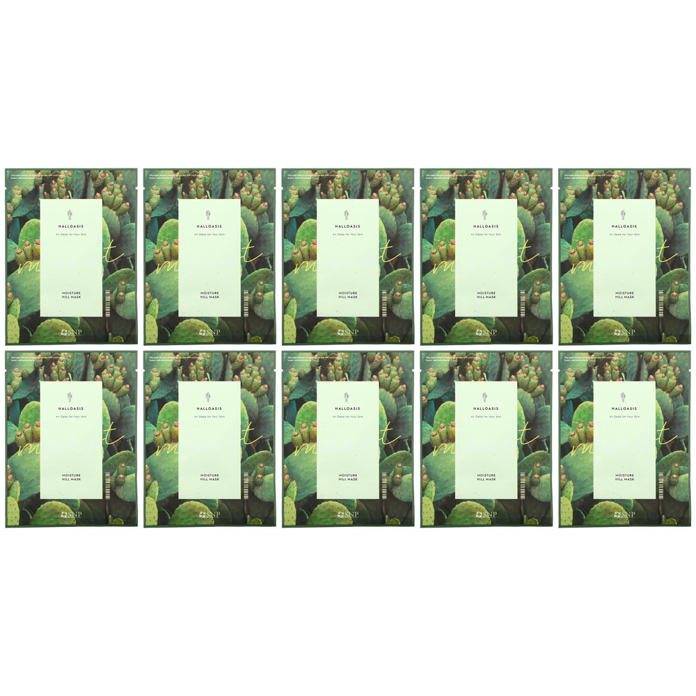 SNP, Halloasis, тканевая маска Moisture Hill, 10 листовых масок, 25 мл (0,84 жидк. унц.)