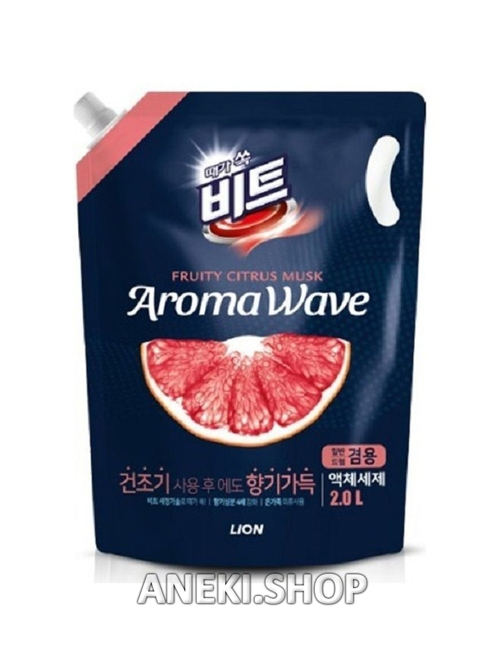 Средство жидкое для стирки концентрированное с ароматом грейпфрукта 2 л Aroma Wave Cj Lion (мягкая упаковка)