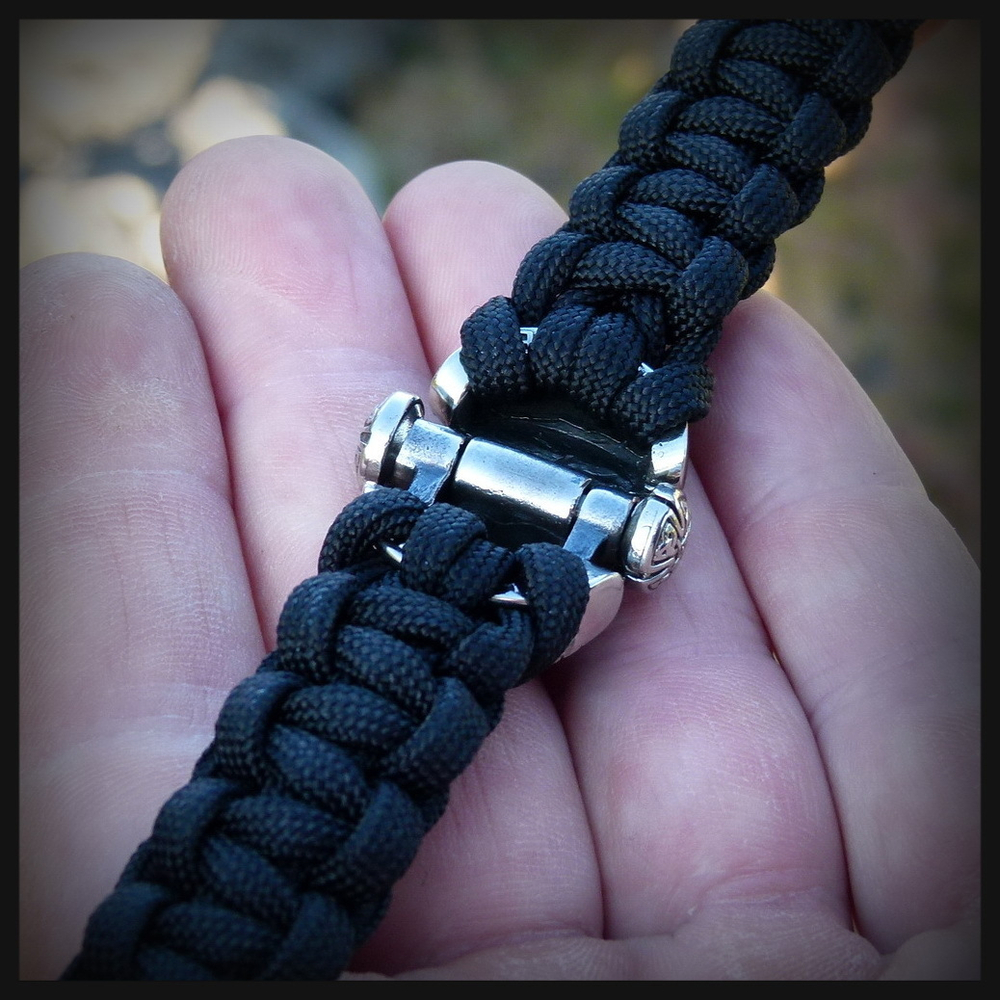 Замок для браслета из паракорда или кожи "Тор" мельхиор