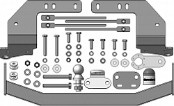 Фаркоп на Toyota Land Cruiser 200 2007-2021 (без электрики, паспорт и сертификат в комплекте) Motodor.92502-FE