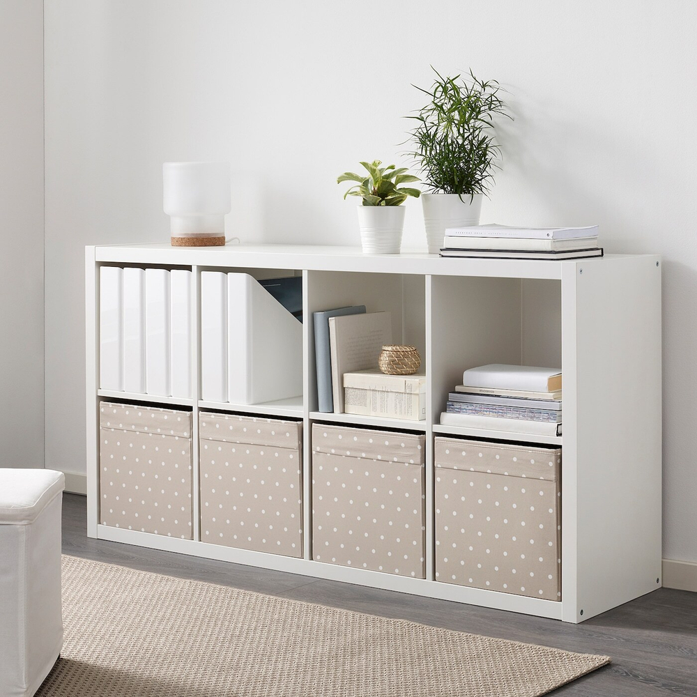 Коробка IKEA DRONA (ДРЁНА), Бежевый с рисунком, 33х38х33 см