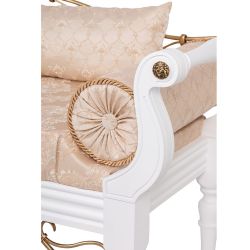 Банкетка Флоренция Премиум Белый Каледония Даймонд Айвори Амбер