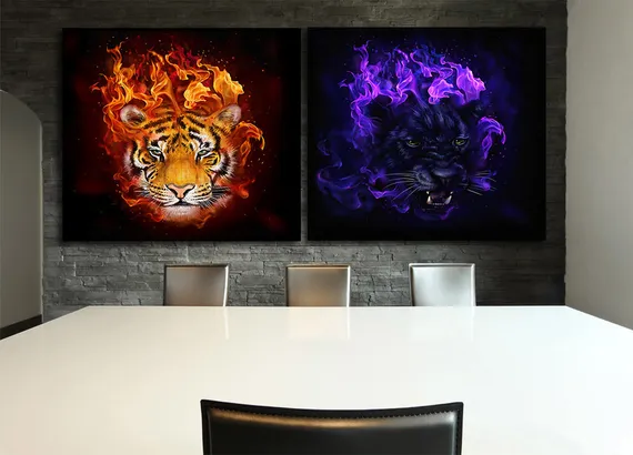 Модульная картина "Огонь и лед"