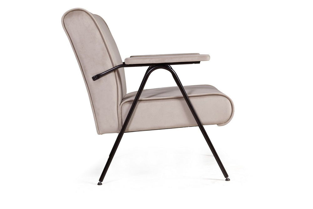 Кресло Andy с мягкими подлокотниками, бархат пепельно-бежевый 25