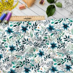 Ткань премиум мембрана цветы, веточки, ягоды