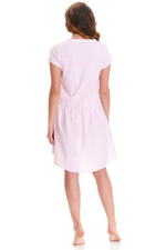 Сорочка свободного кроя в тонкую полоску (Размер: L) (Цвет: нежно-розовый)