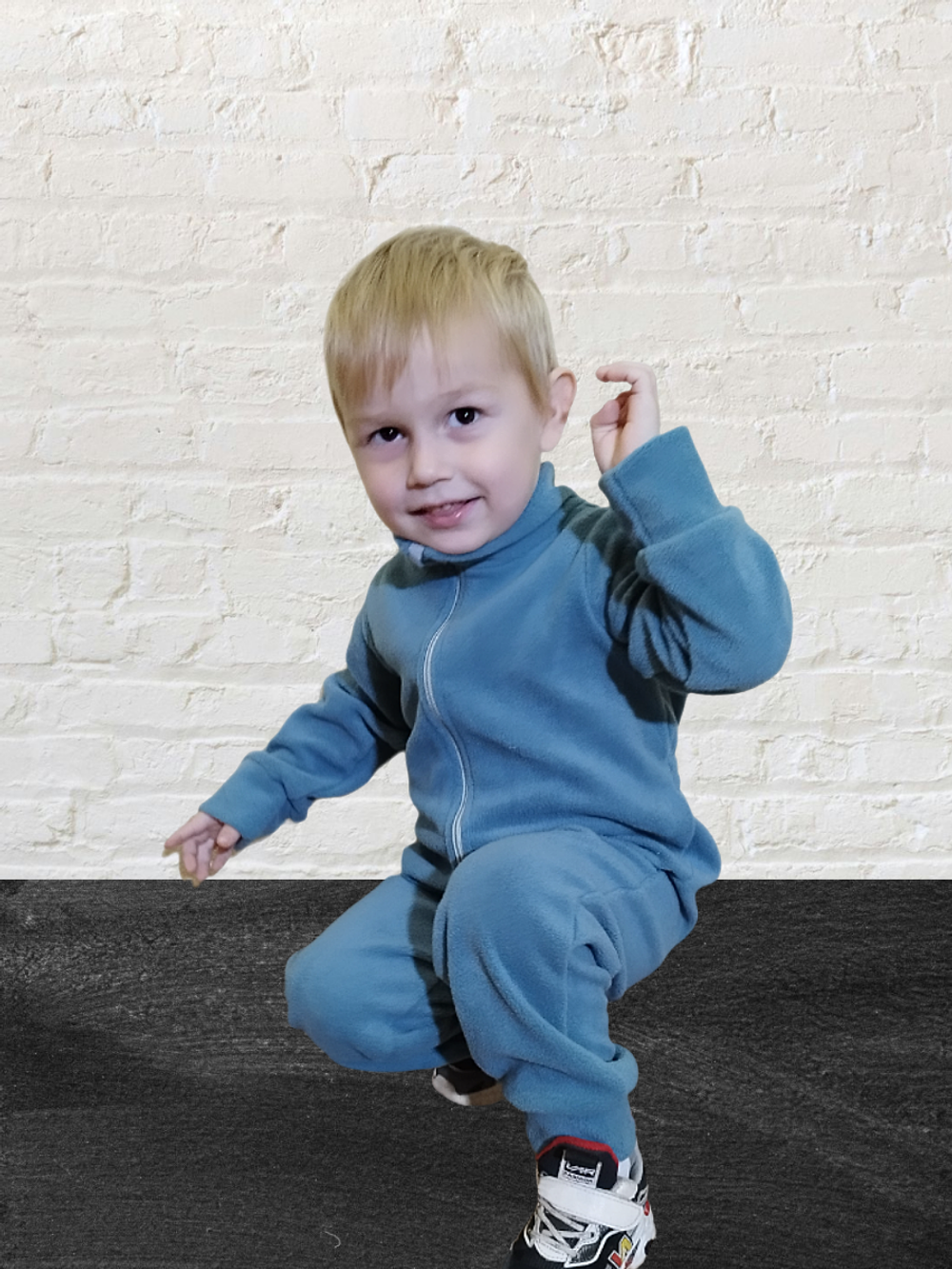 1141 Комбинезон детский флис джинс1 (60-116)