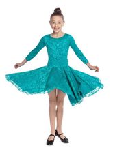 Бирюзовое рейтинговое платье для бальных танцев