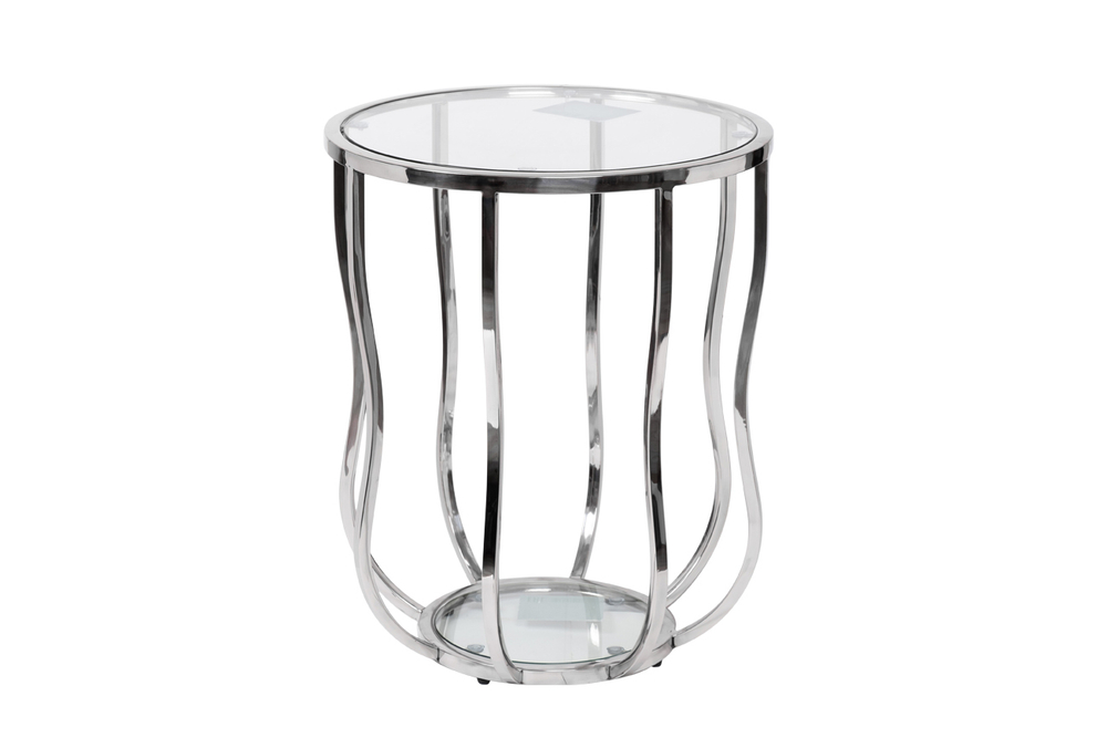 Стол журнальный Garda Decor Garda Decor стекло прозрачное , серебро d50*60 см