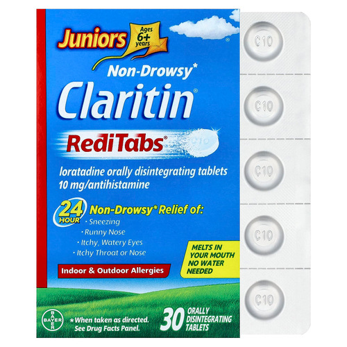 Claritin, Non-Drowsy, RediTabs® для юниоров, от 6 лет, 30 таблеток для расщепления в полости рта