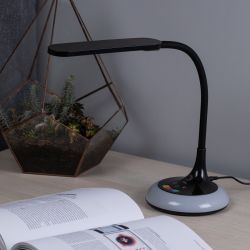 Настольный светильник ЭРА NLED-481-10W-BK светодиодный с RGB ночником черный