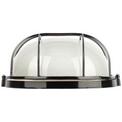 Светильник ЭРА НБП 03-100-002 Акватермо алюминий/стекло решетка IP54 E27 max 100Вт D240 круглый черный