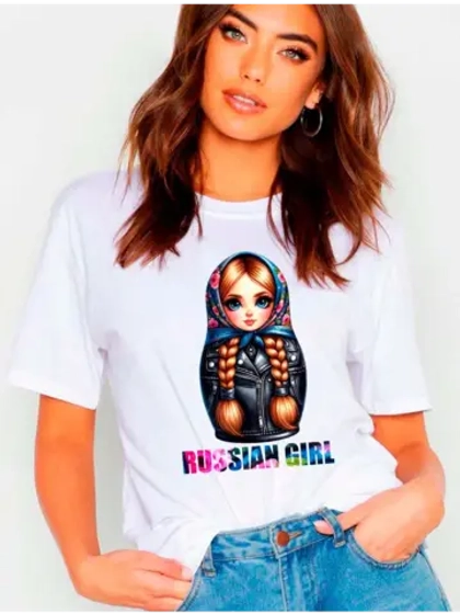 Футболка с матрешкой russian girl