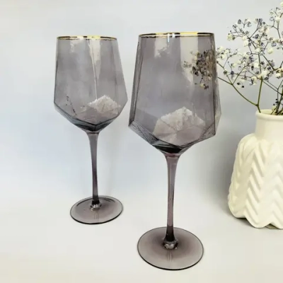 Бокал для вина 500мл «ICE CRYSTAL» в наборе 4шт, графит