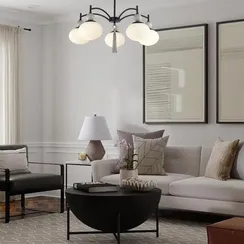 8273/5C NEOCLASSI черный, серый/белый металл, керамика/стекло Люстра потолочная Е14 5*40W 220V GLORIYA