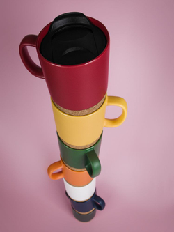 Кружка с пробковой подставкой Corky Walk, черная