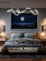 Люстра светодиодная подвесная с пультом на кухню, в гостиную, в зал, черная в стиле Лофт 1,2 метра
