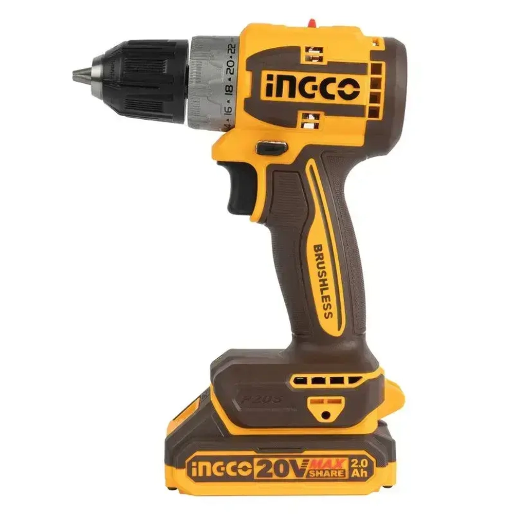 Шуруповерт бесщеточный Ingco CDLI20453 20В 2х2 Ач