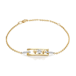 Браслет «Дуэт форм» из комбинированного золота с натуральными топазами white