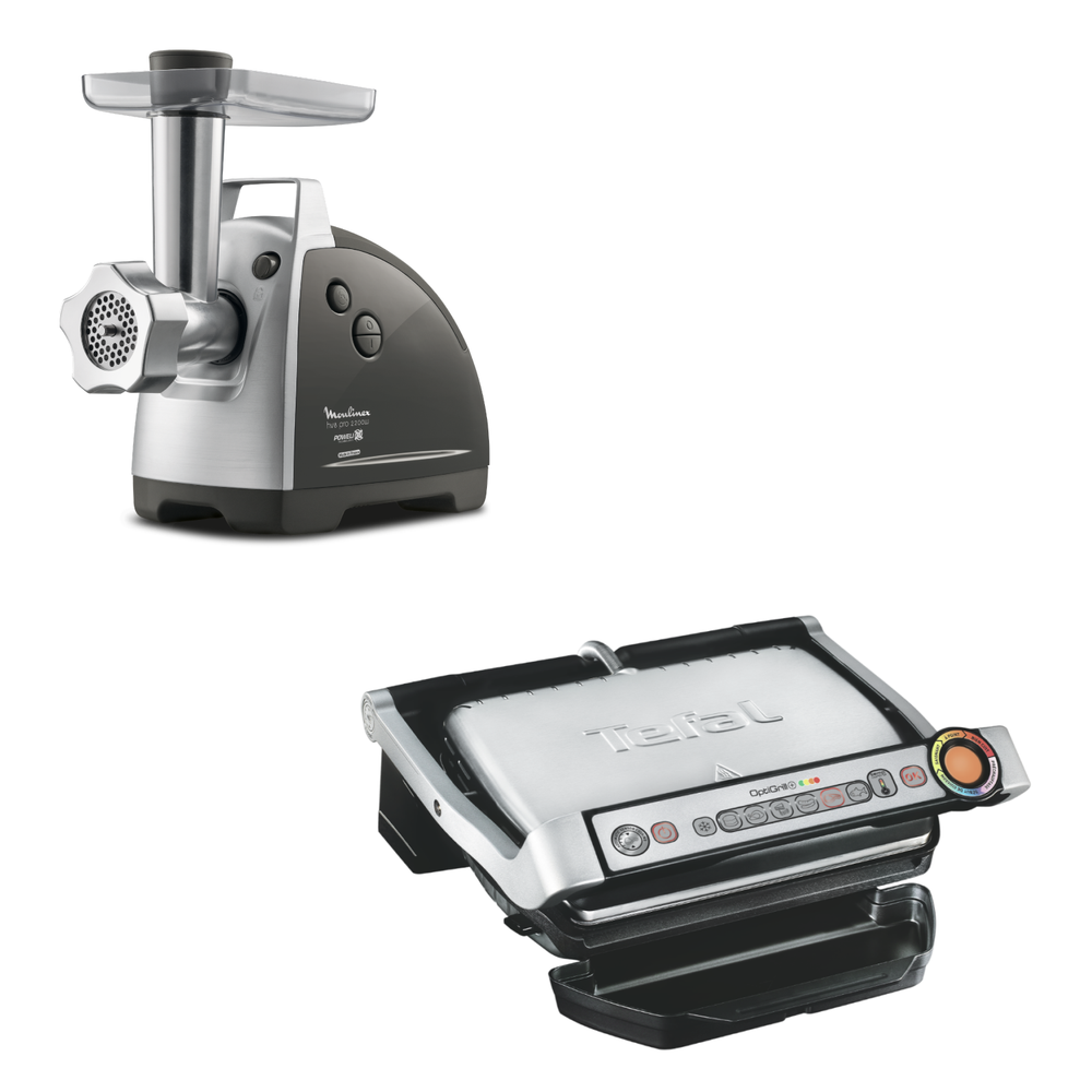 Мясорубка Moulinex ME687832 + Электрогиль Tefal GC712D34