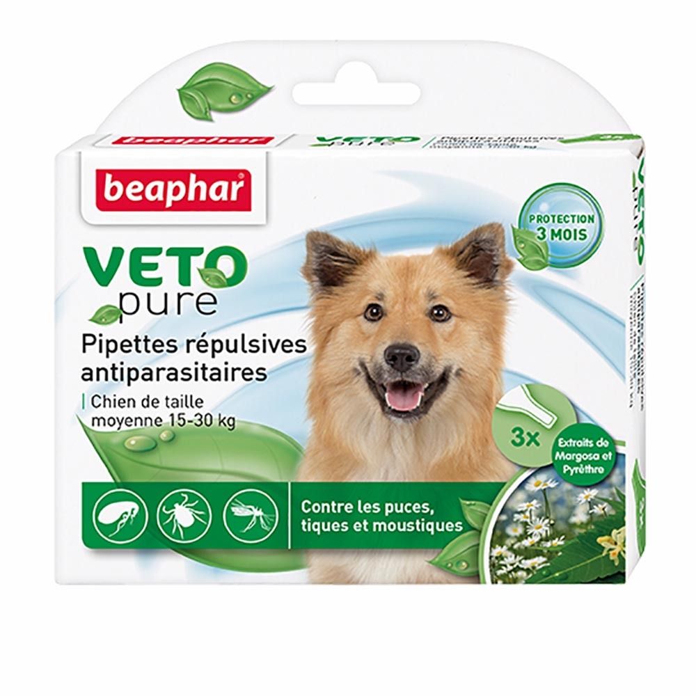 Beaphar капли Bio для собак средних от блох, клещей и комаров, цена за 1 пипетку (в упаковке 3шт)