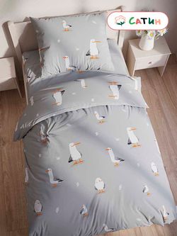 Наволочка 1 шт сатин Milky Garden "Seagull" 40x60 см на молнии