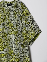 Футболка для девочки оверсайз, принт питон