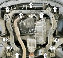 Защита стальная 2 мм двигателя и кпп для Chevrolet Captiva; Opel Antara 2011-2015 Motodor.73004
