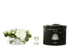 Букет роз ароматизированный в прозрачной вазе и 2 спрея Cote Noire Oval ivory