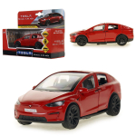 Модель ин. мет. "Tesla Model & Plaid" 12см, двери, красн, коробка MODELX-12-RD (Технопарк)