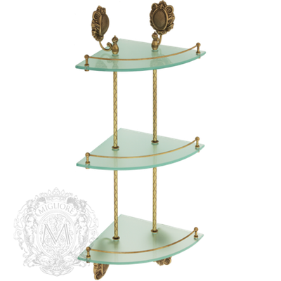 Полка с галереей угловая тройная  Migliore Cleopatra ML.CLE-60.763.BR