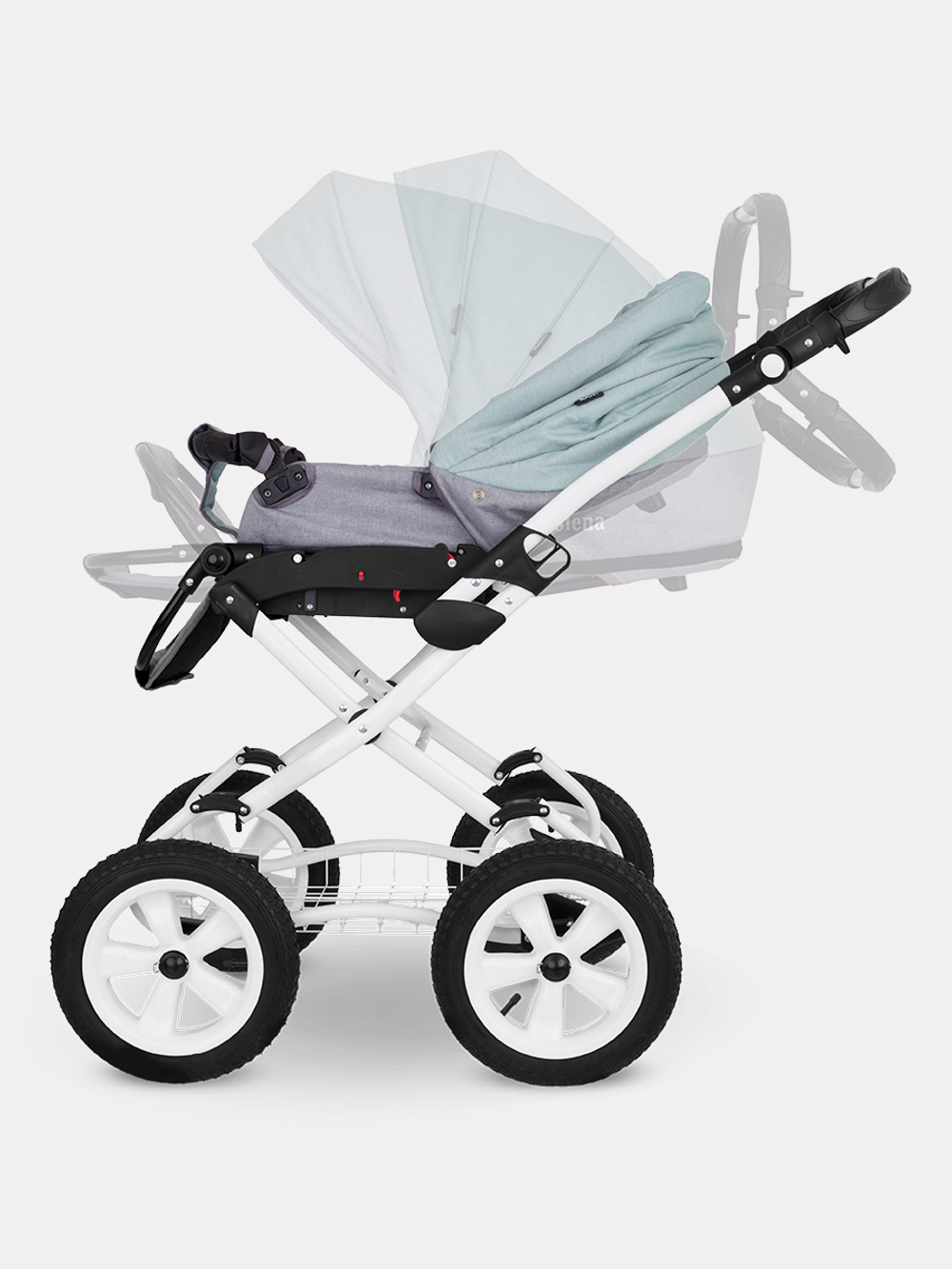 Коляска универсальная 2 в 1 Rant Siena Classic 08 серый-ментоловый