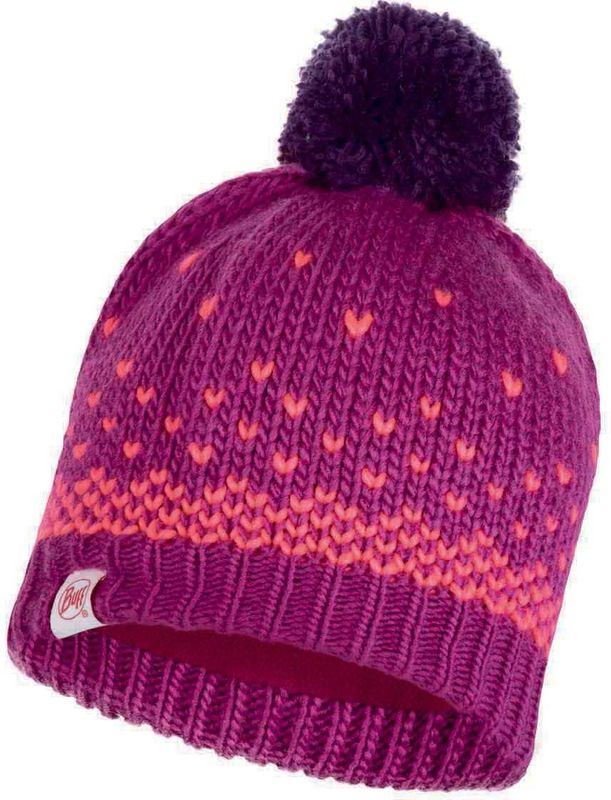 Шапка вязаная с флисом детская Buff Hat Knitted Polar Hilda Purple Raspberry Фото 1