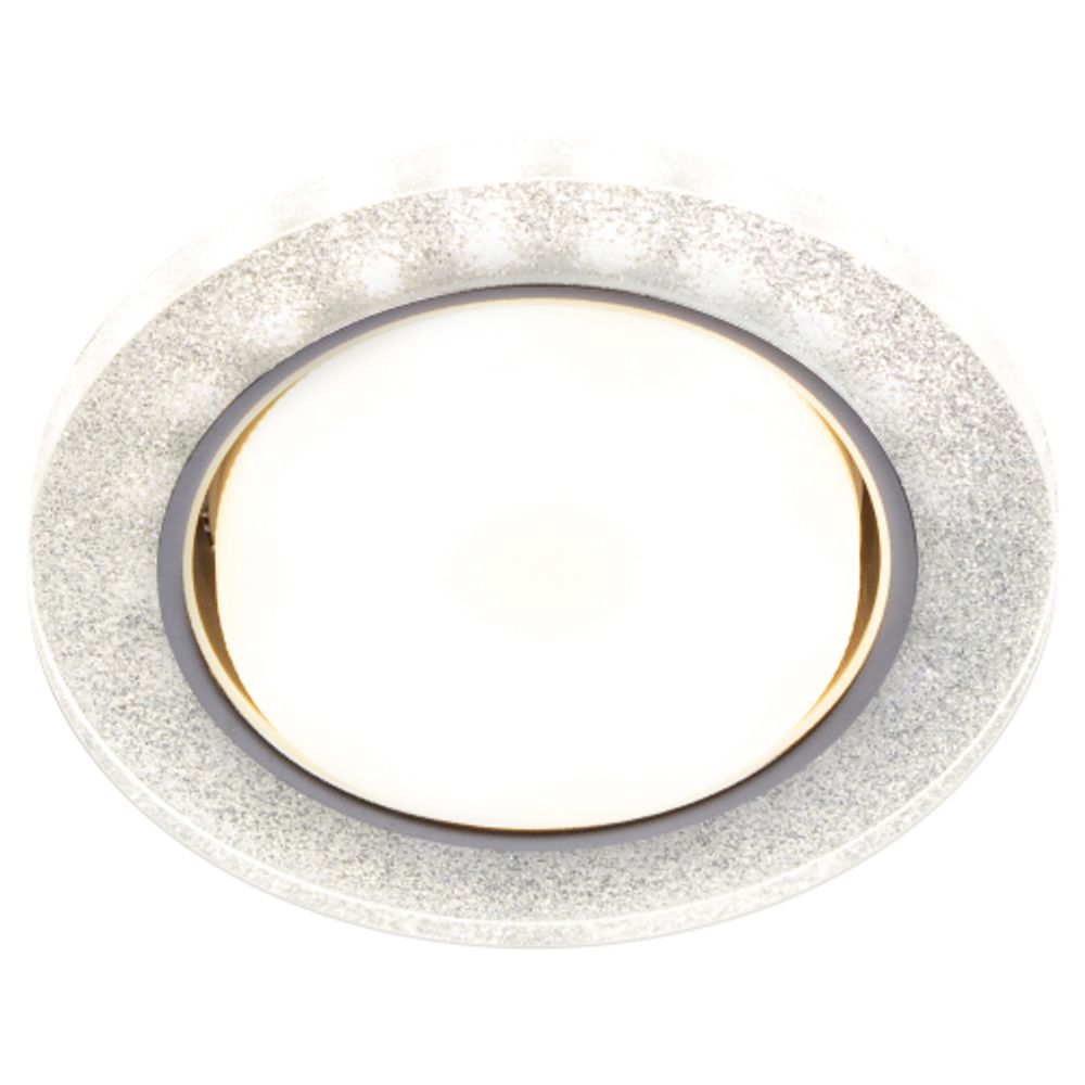 Светильник встраиваемый cо светодиодной подсветкой ЭРА DK LD51 CH/SHSL под лампу GX53 хром/серебро