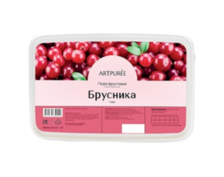 Пюре фруктовое БРУСНИКА 10% сахара, 250гр  ARTPUREE
