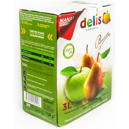Сок натуральный Delis Яблочно-грушевый 3 л