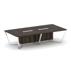 Steel Meet Стол переговорный прямоугольный MD-PR.B.SP-12 Дуб Мали/Нержавеющая Сталь/Хром 3200*1600*7