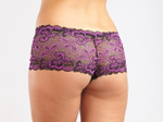 Черно-фиолетовые кружевные шортики, (42) (Цвет: черный, фиолетовый)